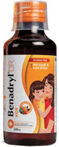 Benadryl Syrup 150 Ml Bottle To Treat Dry Cough And Runny Nose Medicine Raw Materials At Best