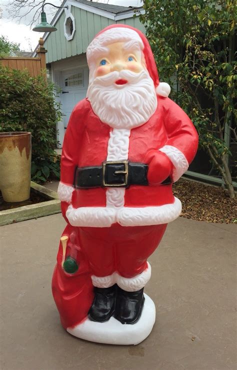 Vintage 60 Tall General Foam Lighted Santa Claus Blow Mold Christmas Decoration Ebay Blow