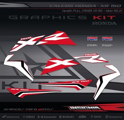 Calcos Honda Xr Roja Full Cross Insignia Calcos Insignia Calcos