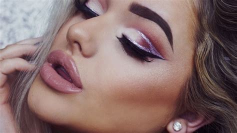 Valentines Day Make Up Pink Glitter Half Cut Crease Rachel Leary