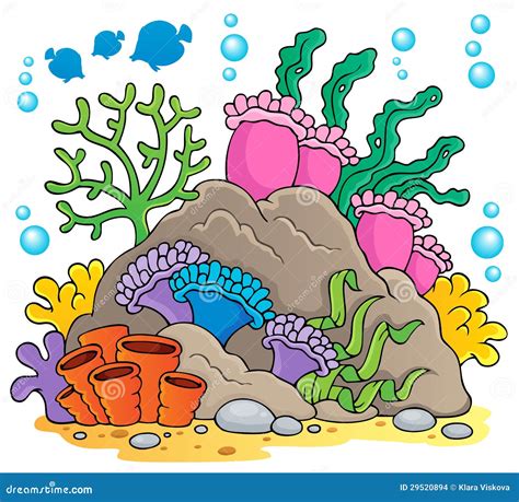 Coral Reef Design Cartoon Vector | CartoonDealer.com #76939821