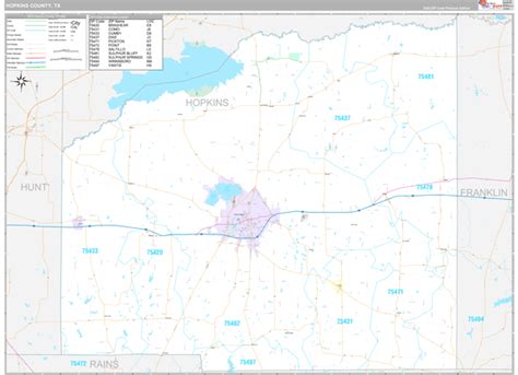 Hopkins County, TX Wall Map Premium Style by MarketMAPS - MapSales