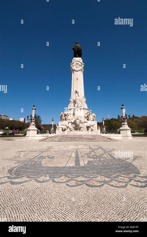 Statue Of Marques De Pombal Praca Marques De Pombal Lisbon Portugal