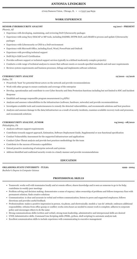 Soc Analyst Resume Example Nathan