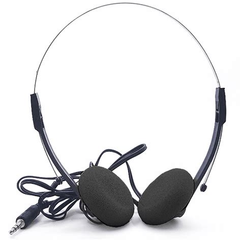 Lightweight Stereo Black Pad Headphones for Schools Tour Companies