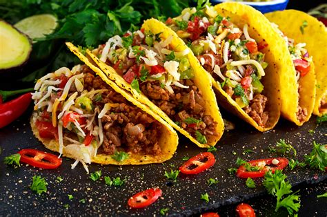 Tacos with beef mince and veggies for a fun family dinner