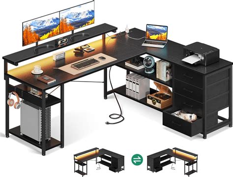 Amazon Aodk L Shaped Desk With Drawer Computer Desk With