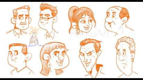 How To Draw Cartoon Human Faces Time Lapse Drawing Process Character Design Youtube