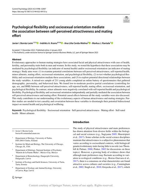 Psychological Flexibility And Sociosexual Orientation Mediate The