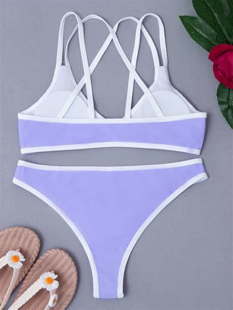 Contrast Binding Bikini Swimsuit SHEIN USA