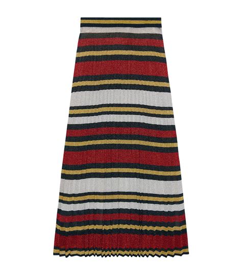 Womens Gucci Red Striped Midi Skirt Harrods Uk