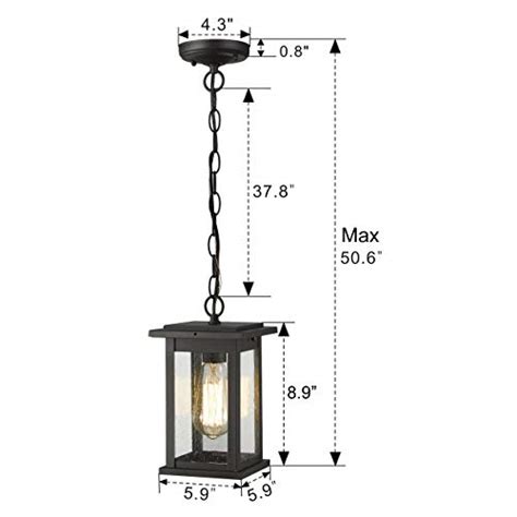 Emliviar Outdoor Pendant Lights For Porch Light Exterior Hanging