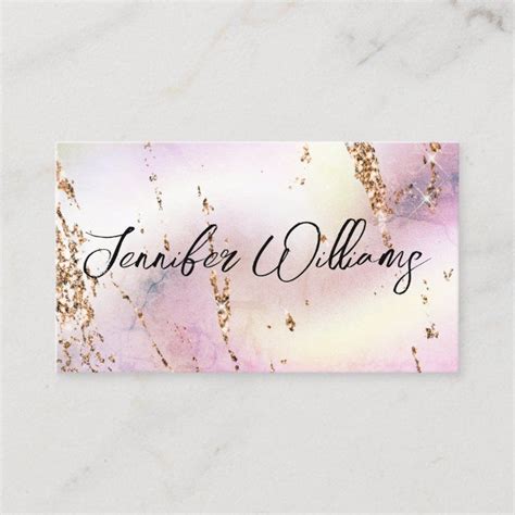 Glitter Modern Pink Marble Makeup Artist Elegant Business Card Zazzle