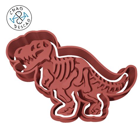 Archivo Stl Esqueleto De Dinosaurio Cortador De Galletas Fondant