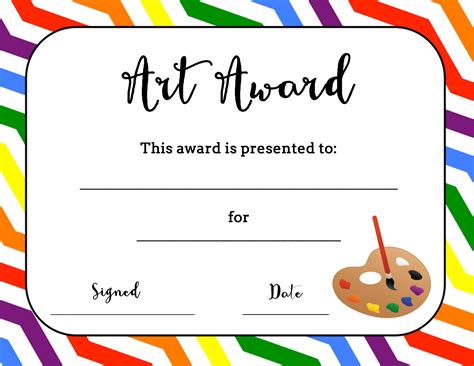 Art Award Certificate Free Printable Awards Certificates Free Free