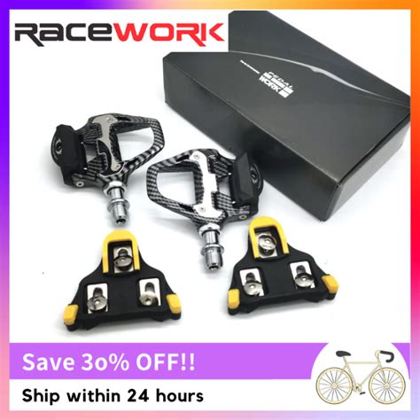 Racework Road Bike Pedals For Shimano Look Carbon Fiber Stainless Steel