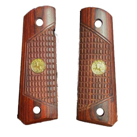 Colt Grips Rosewood Aggressive Pattern With Gold Medallions Premiumgrips