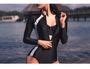 Roseate Set Plain Bikini Top Long Sleeve Rashguard Swimsuit YesStyle