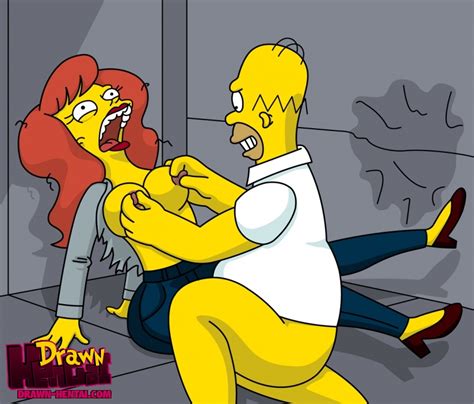 Rule Breasts Color Drawn Hentai Female Homer Simpson Human Indoors