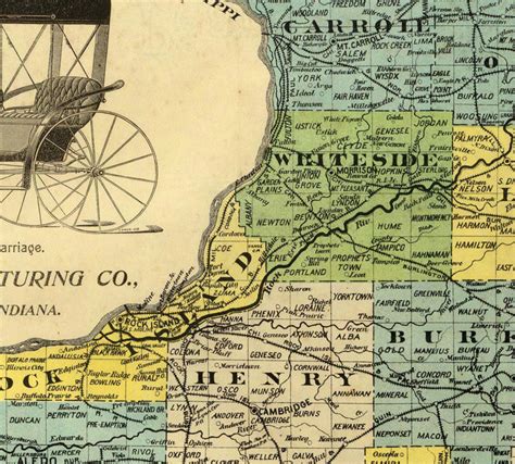 Old Map Illinois 1880 Vintage Maps And Prints