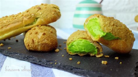 ~ bizarre island ~: Matcha Green Tea Crunchy Eclairs