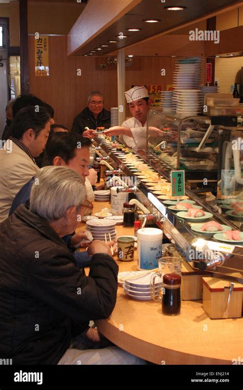 Revolving Sushi Bar in Tokyo Japan Stock Photo, Royalty Free Image ...