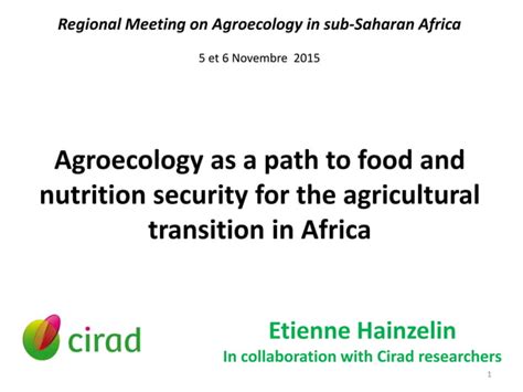 Agroecology As A Path To Food And Nutrition Security For The