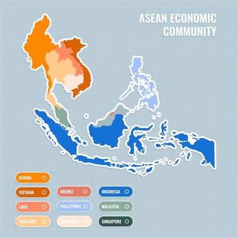 Free Vector Flat Design Asean Map Illustration The Best Porn