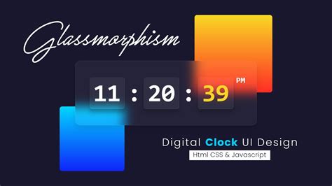 Digital Clock UI Design With Animation Using HTML, CSS,, 60% OFF