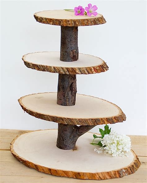 Wooden Cupcake Stand Rustic Wood Tree Slice Centerpieces