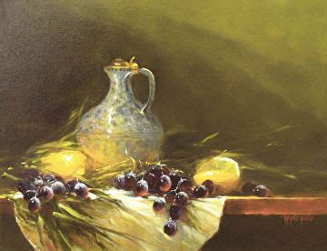 Tankard And Lemons By Barbara Applegate Oil 12 X 16 Fine Art