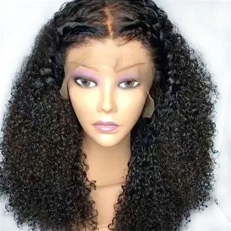 250 Density 6inch Deep Part Lace Front Human Hair Wigs Kinky Curly Remy Wig Afro Curl Pre Pluck