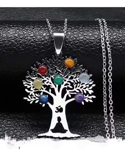 Collar Dije Arbol De La Vida Activador 7 Chakras Con Cuarzos