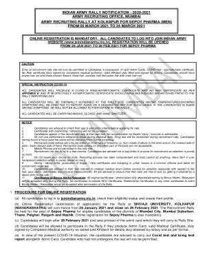 Fillable Online Joinindianarmy Nic Indian Army Rally Notification For