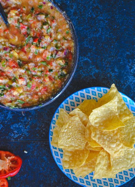 Roasted Tomatillo And Mango Pineapple Salsa Fostering The Good Life Recipe Roasted