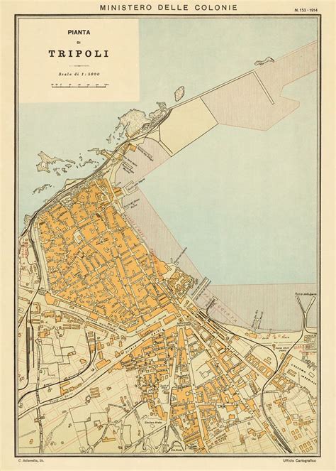 Tripoli Map Vintage City Plan Of Tripoli Historical Map From