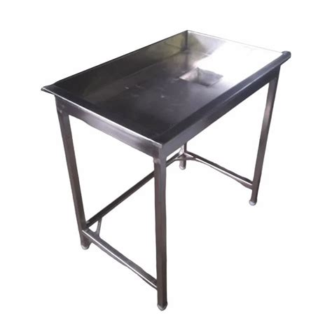 Mirror Finish Rectangular Stainless Steel Dump Table For Restaurants