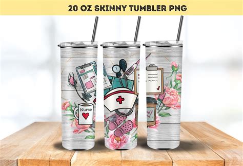 Nurse 20oz Skinny Tumbler Png Nurse Sub Graphic By DeeNaenon