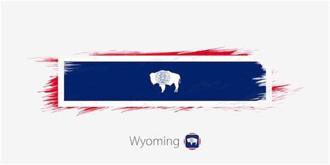 Bandera De Wyoming Estado De Los Ee Uu Trazo De Pincel Abstracto