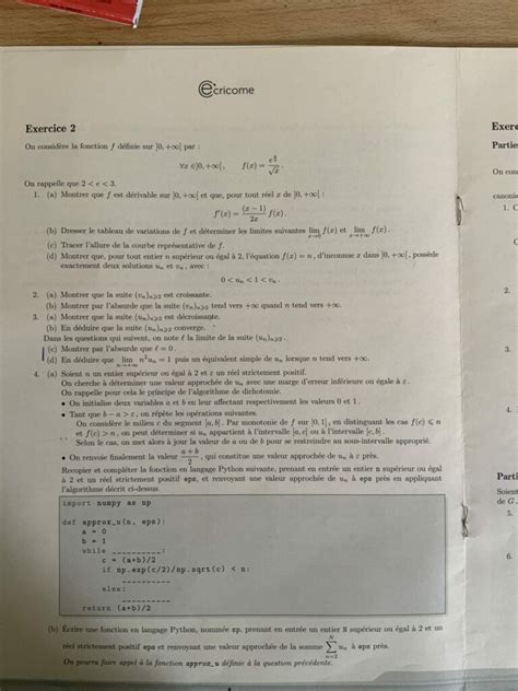 Sujet De Maths Appliqu Es Ecricome Major Pr Pa