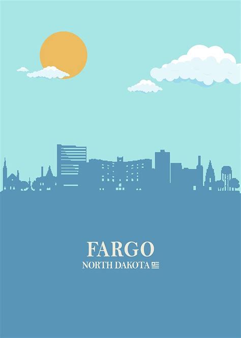 Fargo City Skyline Bluesky Digital Art by Ahmad Nusyirwan