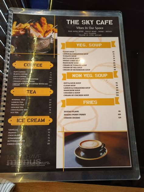 Menu at The Sky Cafe, Patna