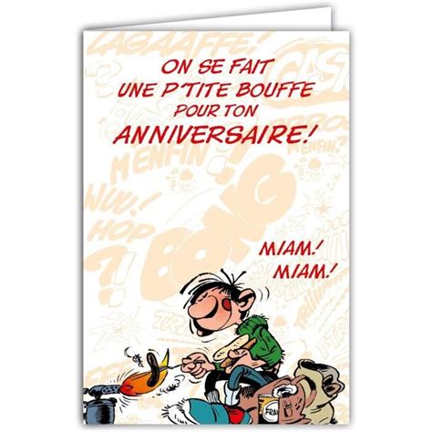 Carte Anniversaire Gaston Lagaffe Un An De Plus Avec Enveloppe