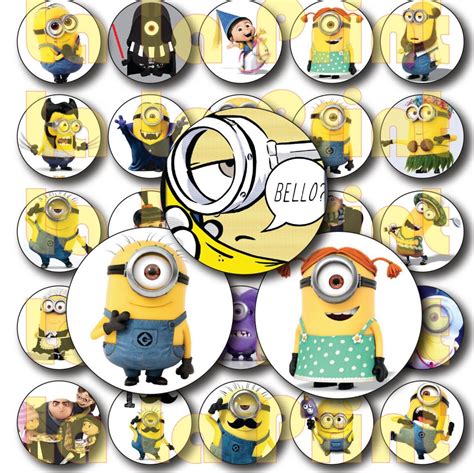 45 Minions Disciple Me Digital Party Stickers Circles Size Etsy