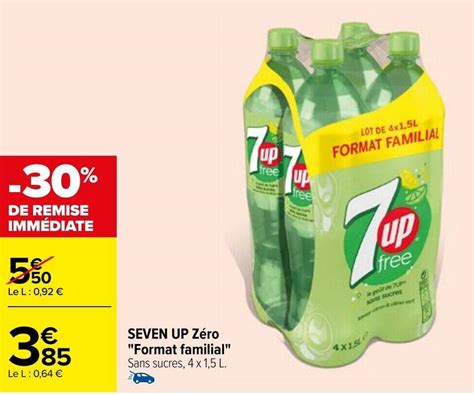 Promo SEVEN UP Zéro Format familial chez Carrefour