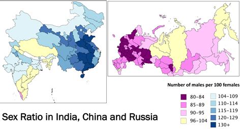 Sex Ratio A Tale Of Three Countries R MapPorn