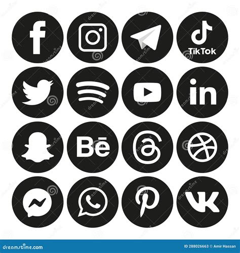 Social Media Icons Setzen Logo Vektor Illustrationsnetzwerk