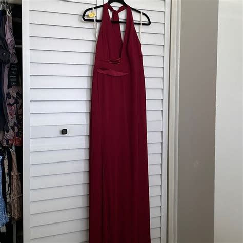 Halston Heritage Dresses Halston Burgundy Formal Dress Poshmark