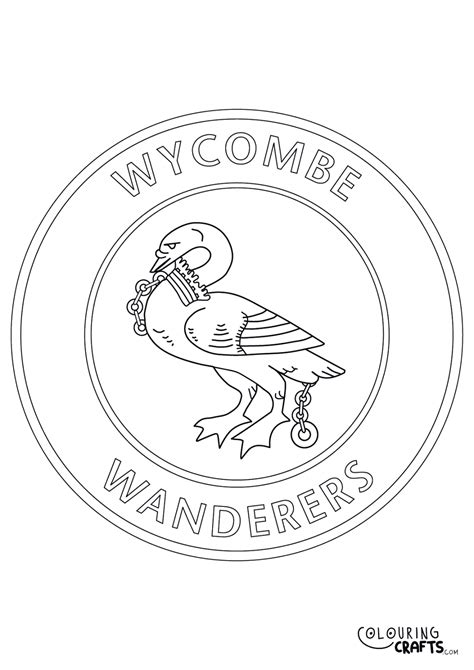 Wycombe Wanderers Badge Printable Colouring Page Colouring Crafts