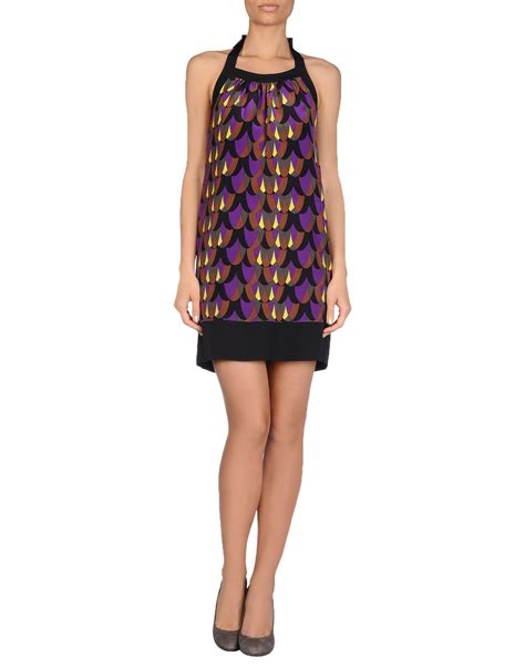 M Missoni Short Dress In Purple Lyst